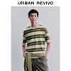 UR2026 Men's Summer Color-Block Stripe Loose T-Shirt