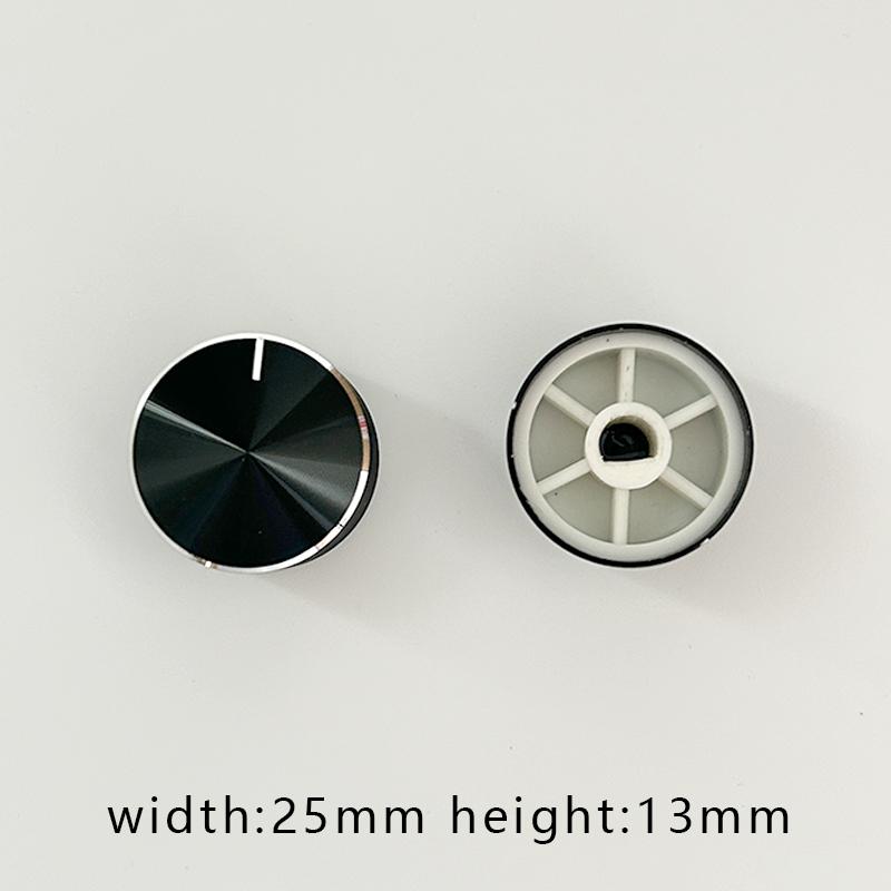 2PCS 6MM Potentiometer Knobs Caps Aluminum Alloy Knob Cap Volume Adjustment Knob Flower Shaft Hole Black Silver Gold
