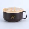 304 Stainless Steel Ramen Bowl with Lid Heat Resistant Noodle Cooker Bowl Instant Noodles Kitchen Tableware Accessory Bowl With