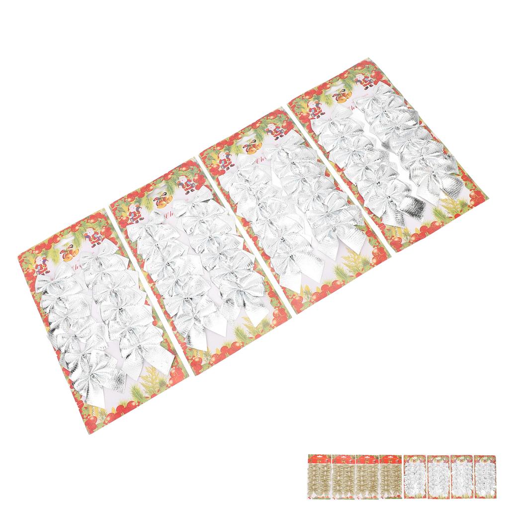 48pcs Xmas Tree Bow Decoration Miniature Xmas Tree Bow Ornament Hanging Xmas Garland Bows For Home P