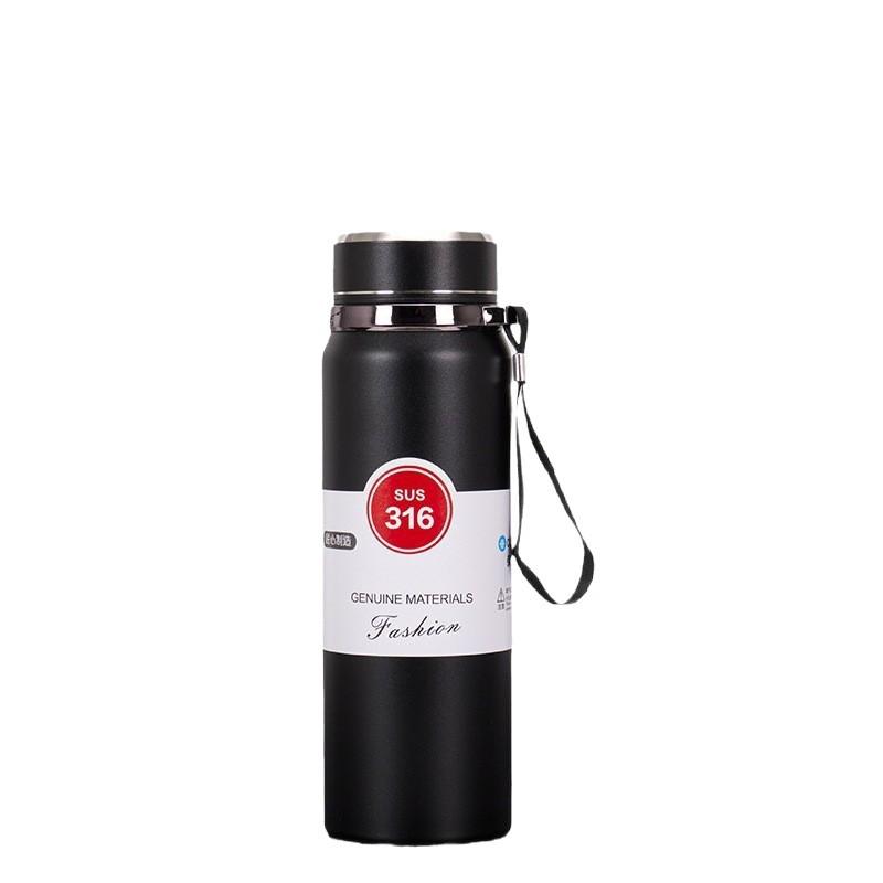 Large Capacity 304 Stainless Steel Insulated Sports Water Bottle with Lanyard - Portable Travel Cup