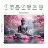2D Zen Buddha Tapestry Cherry Blossom Waterfall Backdrop Cloth for Living Room