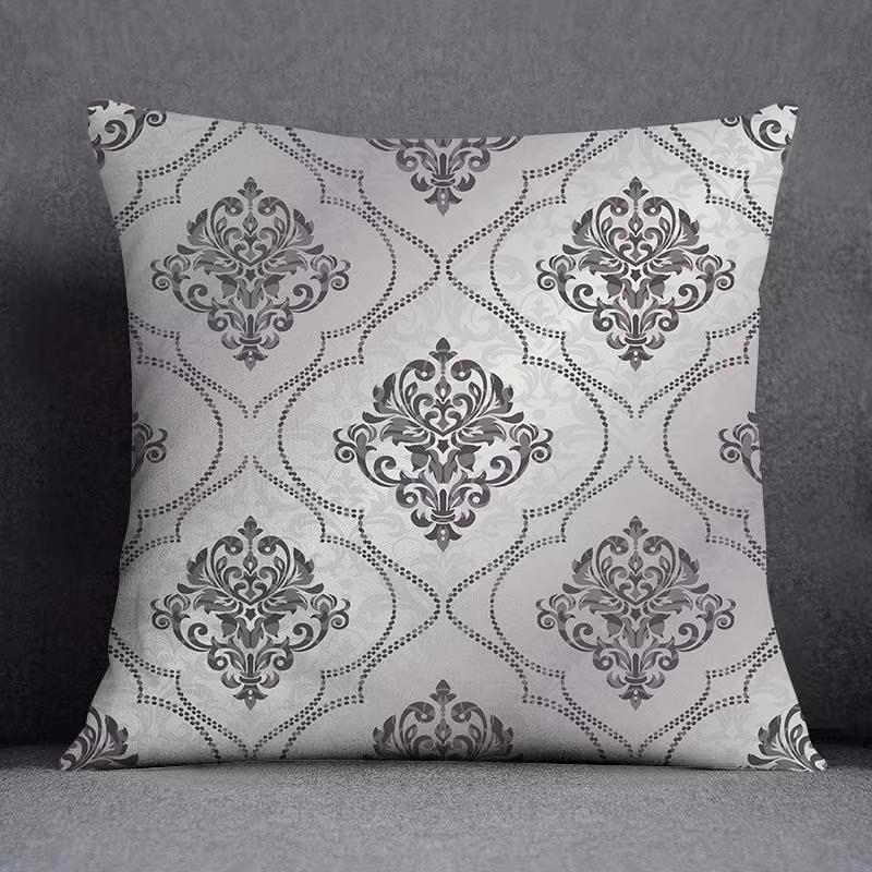 Double Sided Geometric Pillow Cover Minimalist Theme Party Decoration with Gray White Design for Modern Events