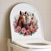 Happy Horse Lover Badezimmer Kreativer Toilettenaufkleber Toilettendeckel Dekoration Wasserdichter Aufkleber