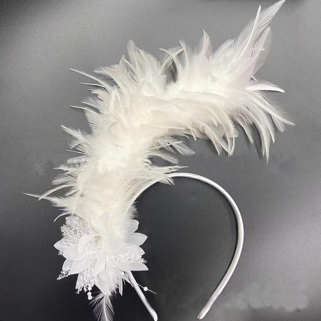 Women's 1920s Feather Fascinator Headband, Fascinators Hat for Women Tea Party Flower Headpiece Gatsby Derby Hat