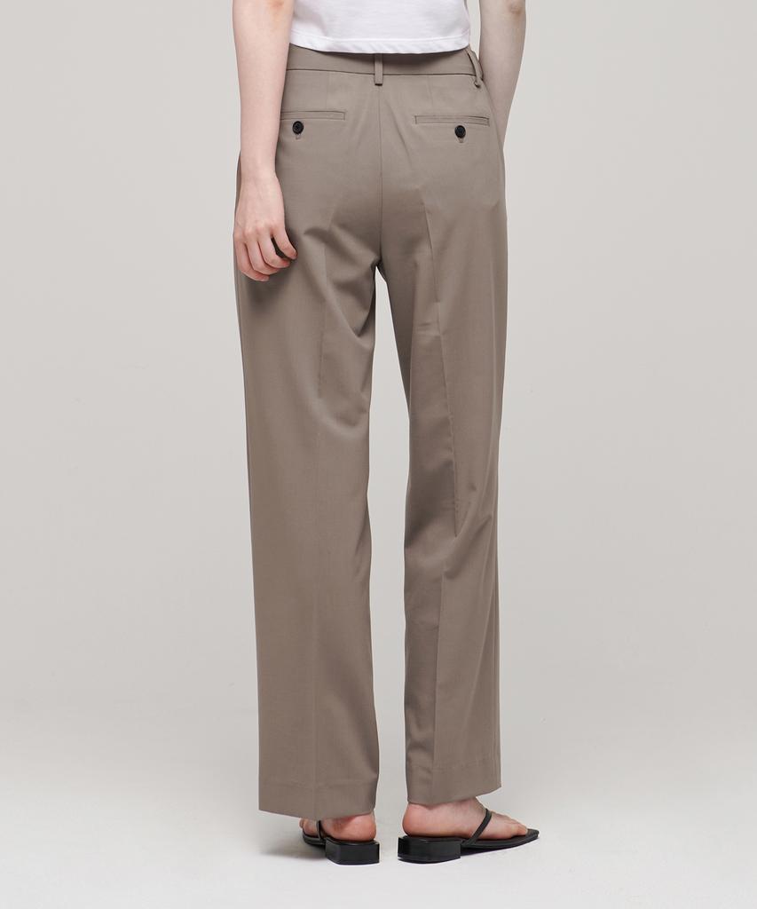 MUSINSA STANDARD WOMAN [Cooltandard] Women'S Straight Hidden Banding Slacks [Dusty Beige]