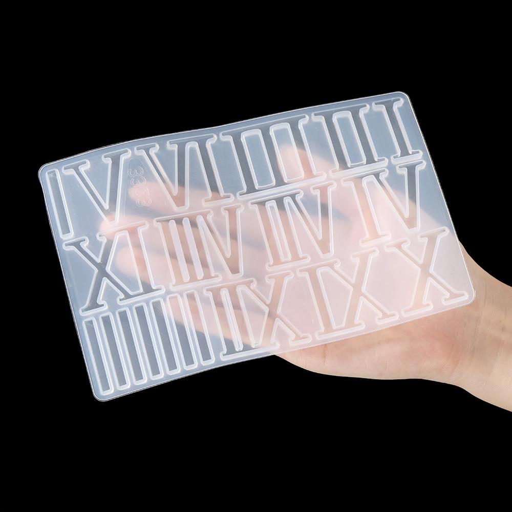 1 ks Arabské Římské Číslo DIY Silikonová Forma z Epoxidové Pryskyřice pro Výrobu Kulatých Hodin Příslušenství Ručně Vyráběná Forma pro Dekoraci Nástěnných Hodin