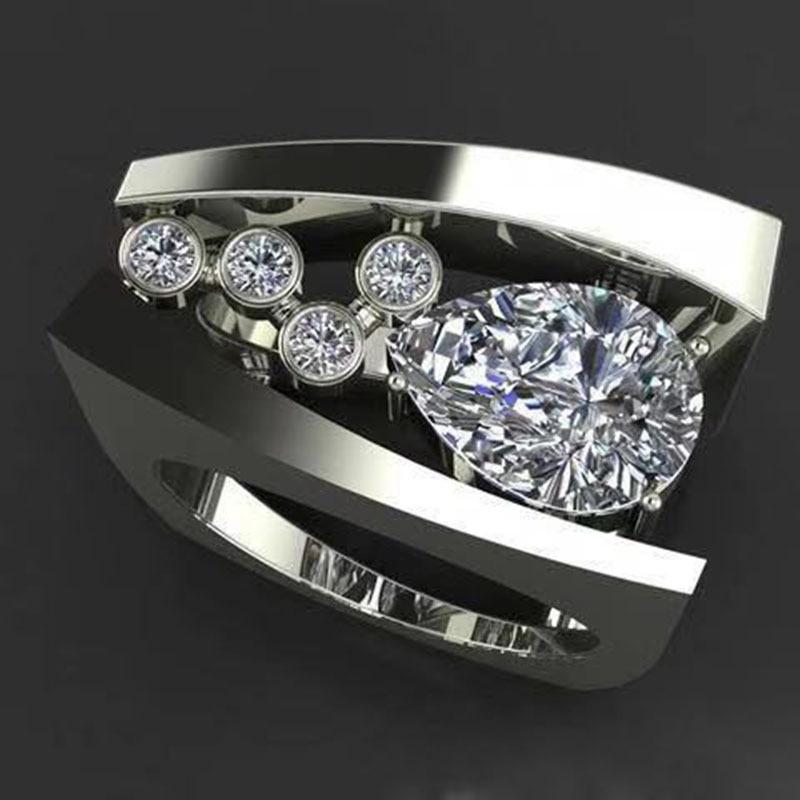 Geometric 3D Copper Ring with Diamonds - Trendy and Unique Design