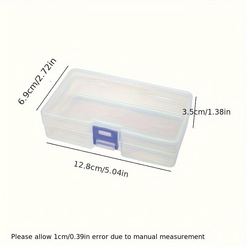 5 large transparent plastic storage boxes with blue lids, stackable beads, earrings, and small item storage boxes