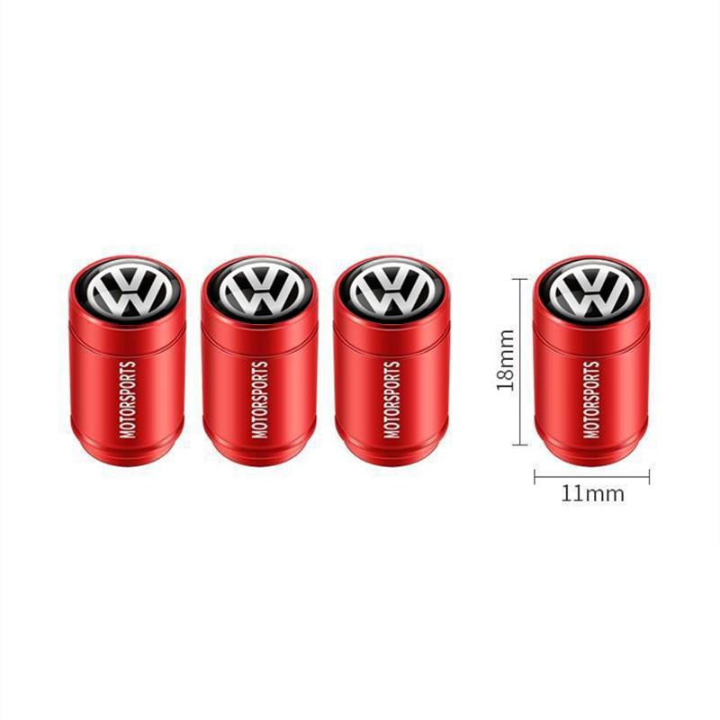 2026 Hot Valve Stems Caps 4PCS 3D Metal Tire Valve Caps Car Tyre Air Stems Cover Decorate For VW Volkswagen GTI Golf 7 Passat R Polo Pass ET1