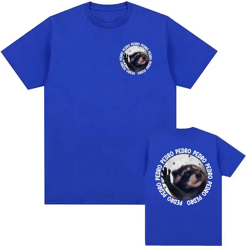 Funny Raccoon Pedro Dancing Meme Tee Shirt Men Women Vintage Cartoon Y2k Streetwear Tshirt Male 100 Cotton ONeck T Shirt Tops