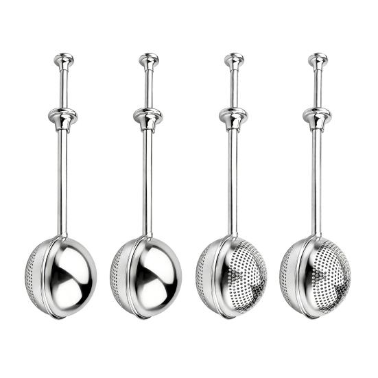 2/4Pcs Stainless Steel Tea Ball Long Handle Fine Mesh Tea Infuser Filter Strainer Food Grade Loose Leaf Steeper Tea Lovers Gifts