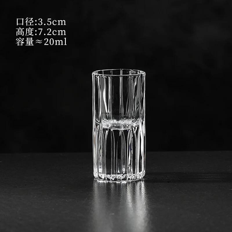 Engraved Diamond Crystal Shot Glass for Whiskey White Wine Carved Bullet Glass Home Household Drinkware