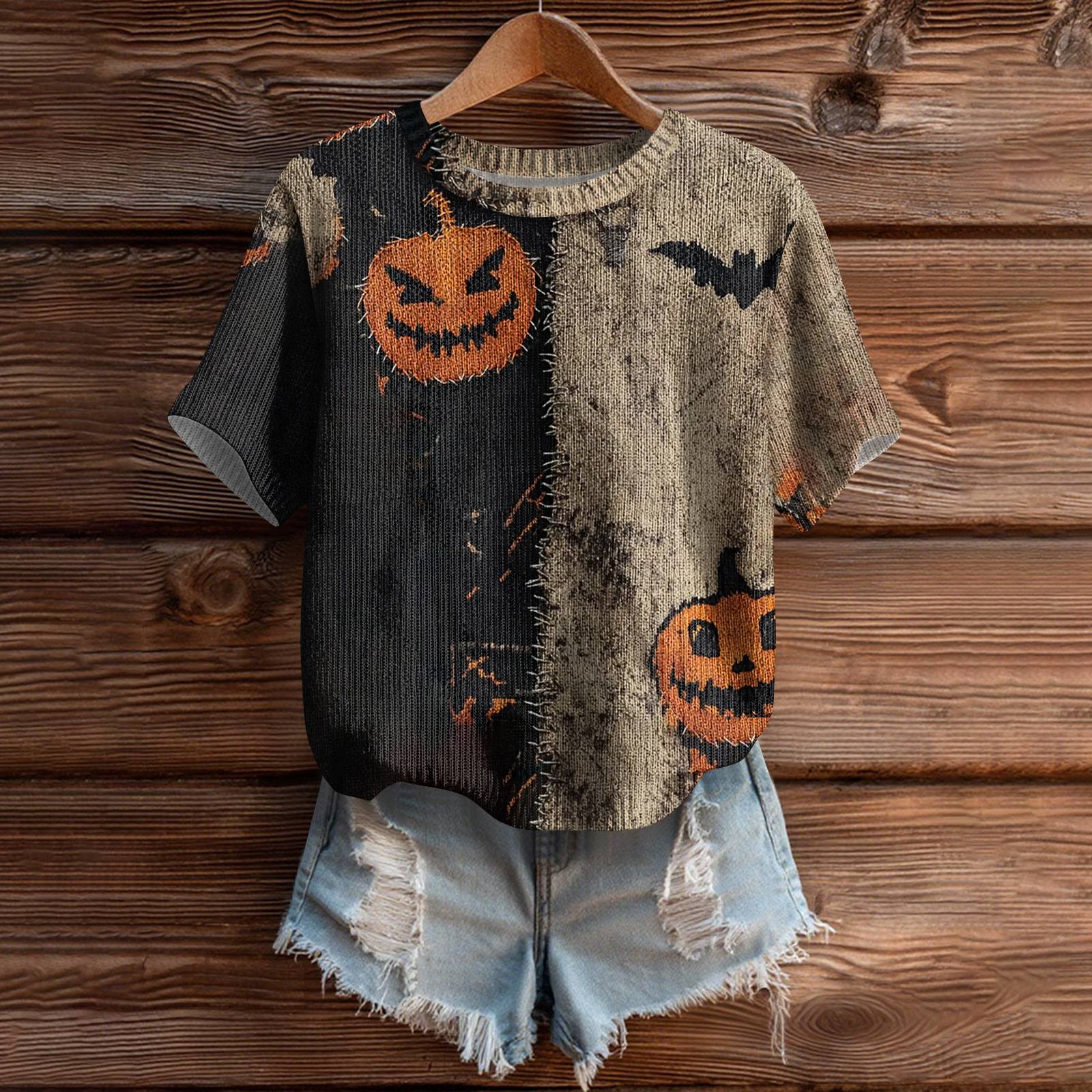 

Женский милый свитер вязаный модный повседневный с круглым вырезом и короткими рукавами уютный топ с принтом L