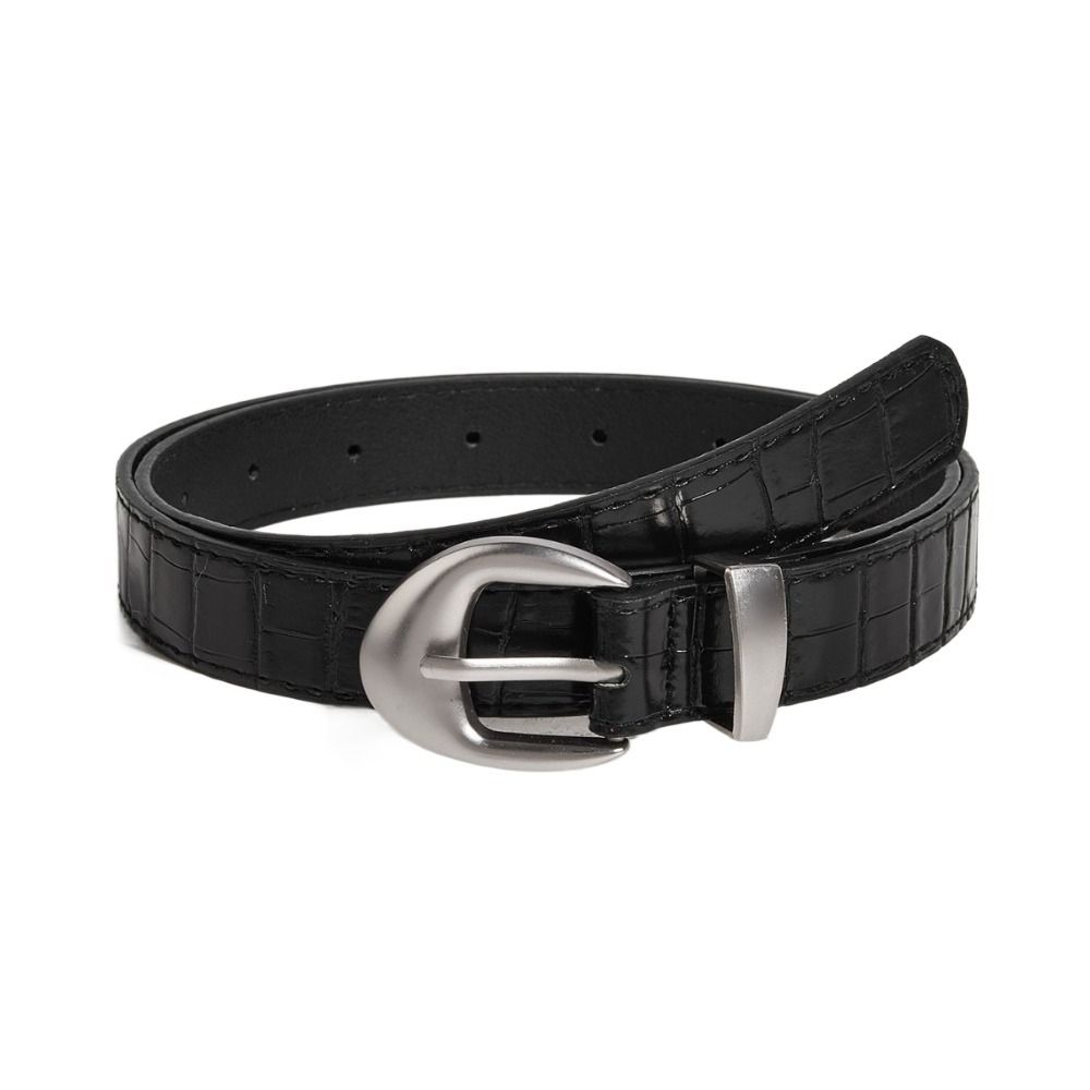 Crocodile Pattern Women's Belt PU Leather Dress Jeans Belt High-End Thin Waist Belt  Streetwear