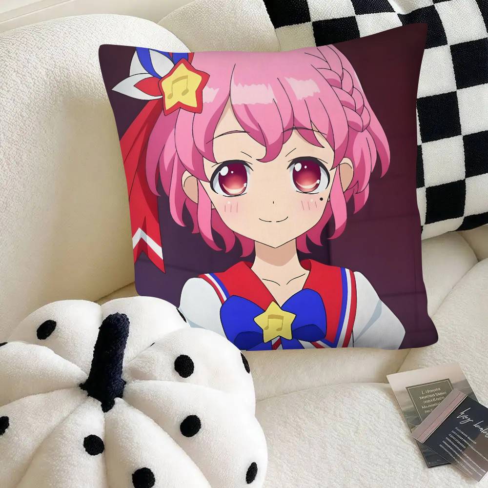 Idol Anime Kiratto Pri Chan Pillow Case Fashion Square Pillowcase Bedroom Sofa Room Ins Decoration Leisure
