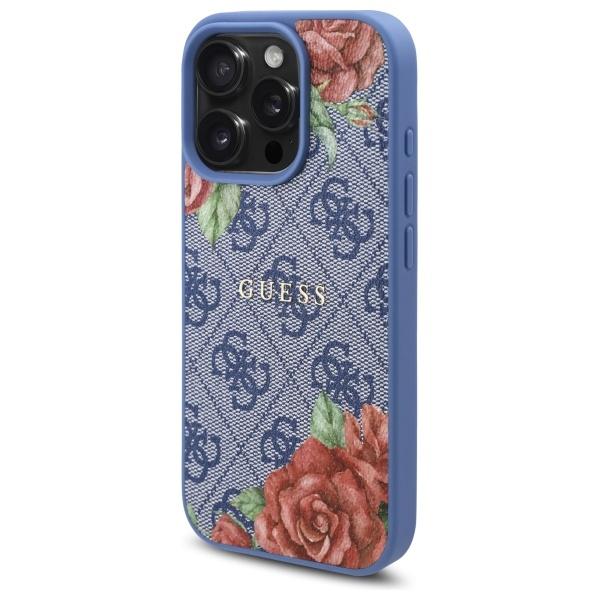 Guess Guhmp16Xp4Ropemcb Iphone 16 Pro    Max 6.9 Niebieski/Blue Hardcase 4G Flowers Print Magsafe