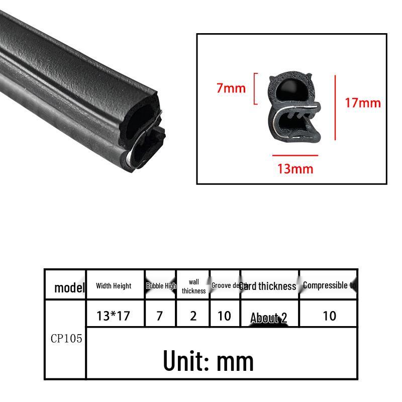 U-Shaped Rubber Steel-Backed Sealing Strip for Car Doors and Cabinets