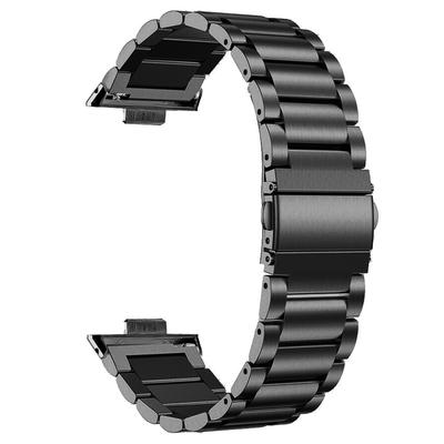 For Huawei Watch Fit 3 Watch Band Three-Bead Stainless Steel Mesh Strap