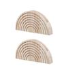 Wooden Wall-mounted Flower Rack Minimalist Handmade Semicircle Wall Planter with Foam Wall Storage Rack Wall Decors