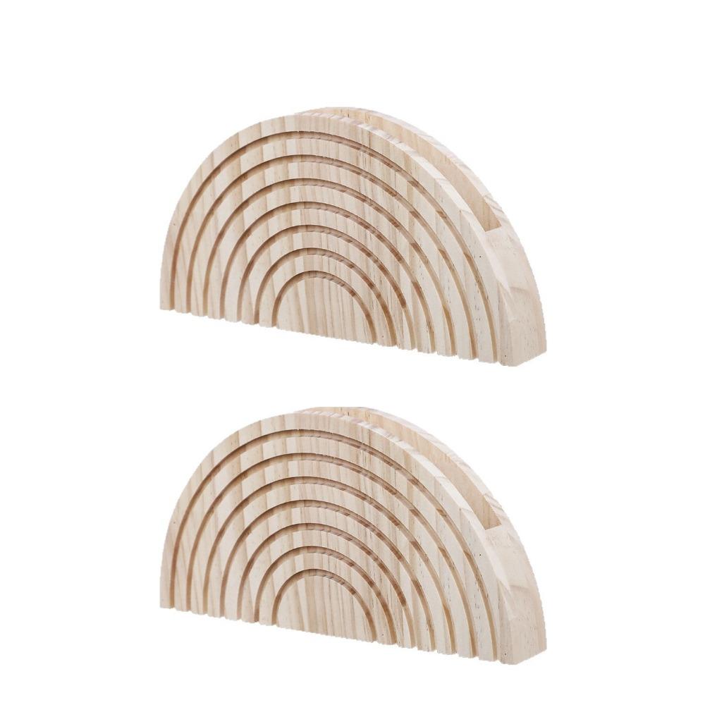 Wooden Wall-mounted Flower Rack Minimalist Handmade Semicircle Wall Planter with Foam Wall Storage Rack Wall Decors
