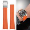 20mm High Quality Curved Fluororubber Strap For Tudor Biwan 39 Dial Black Bay 1958 M79030 Fluororubber Fold Over Clasp Strap