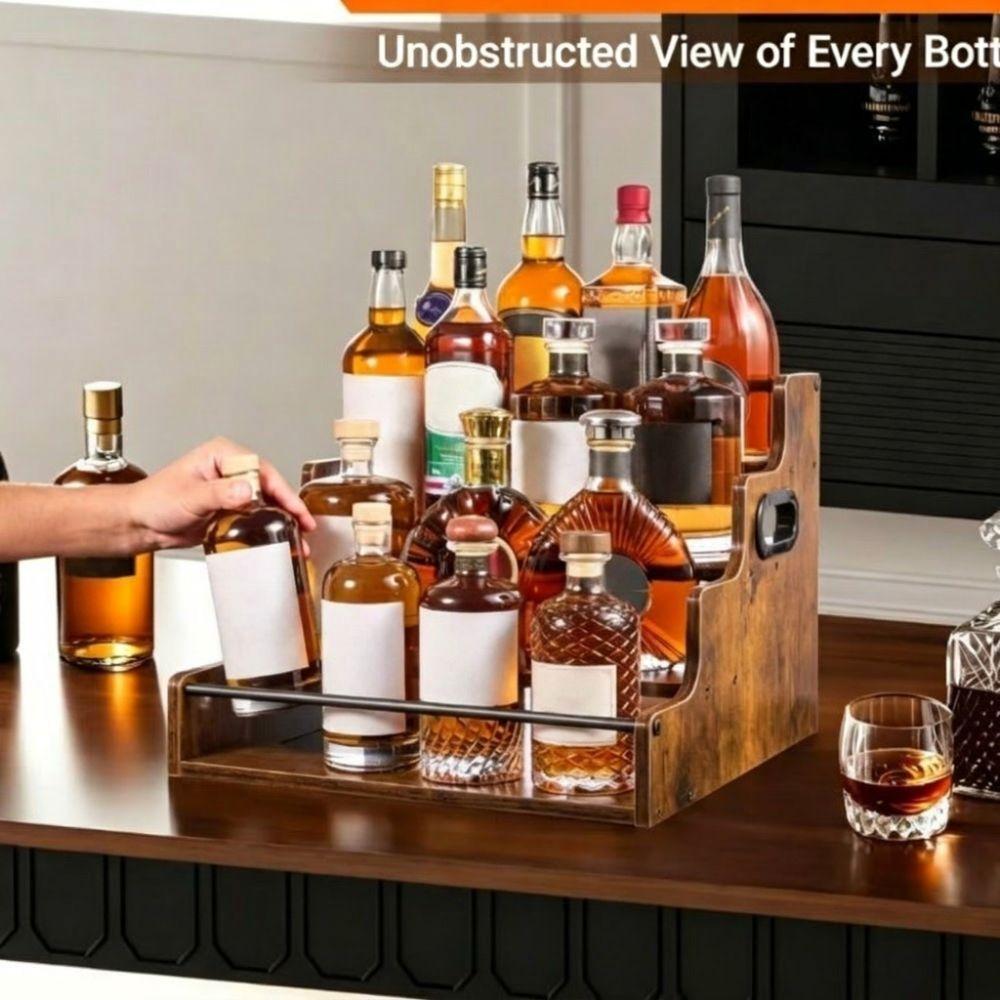 Detachable Wine Bottle Rack Wooden Seasoning Storage Rack Versatile Liquor Cabinet Restaurant