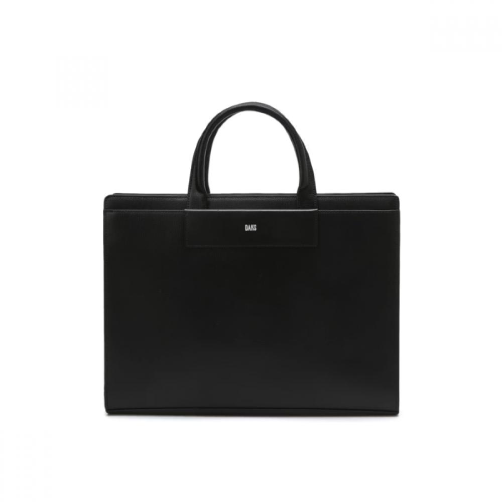 Daks Black Solid Cowhide Briefcase Dbba6f333bk