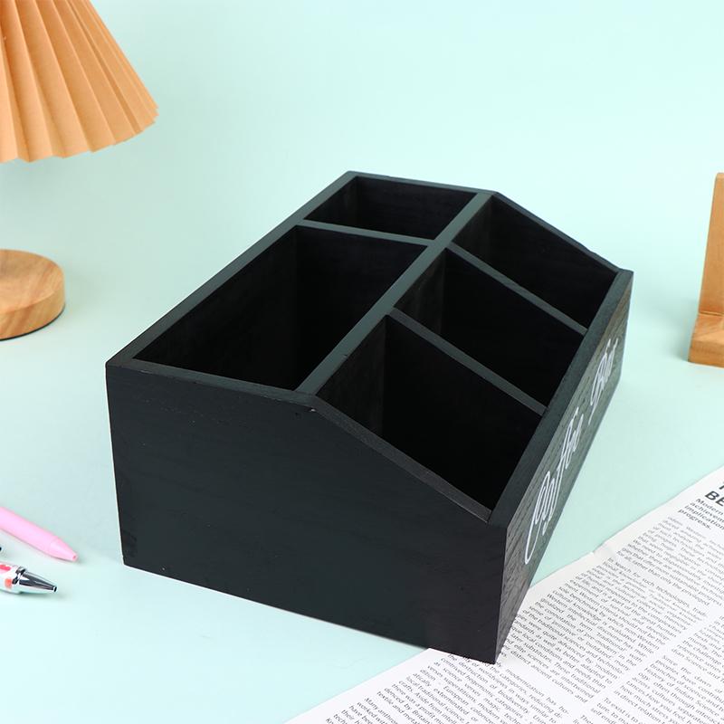 Eine Boutique-Kaffeeaufbewahrungsbox | Klassischer mehrzweckiger Holzorganisator für Kaffeezubehör, Regalkörbe