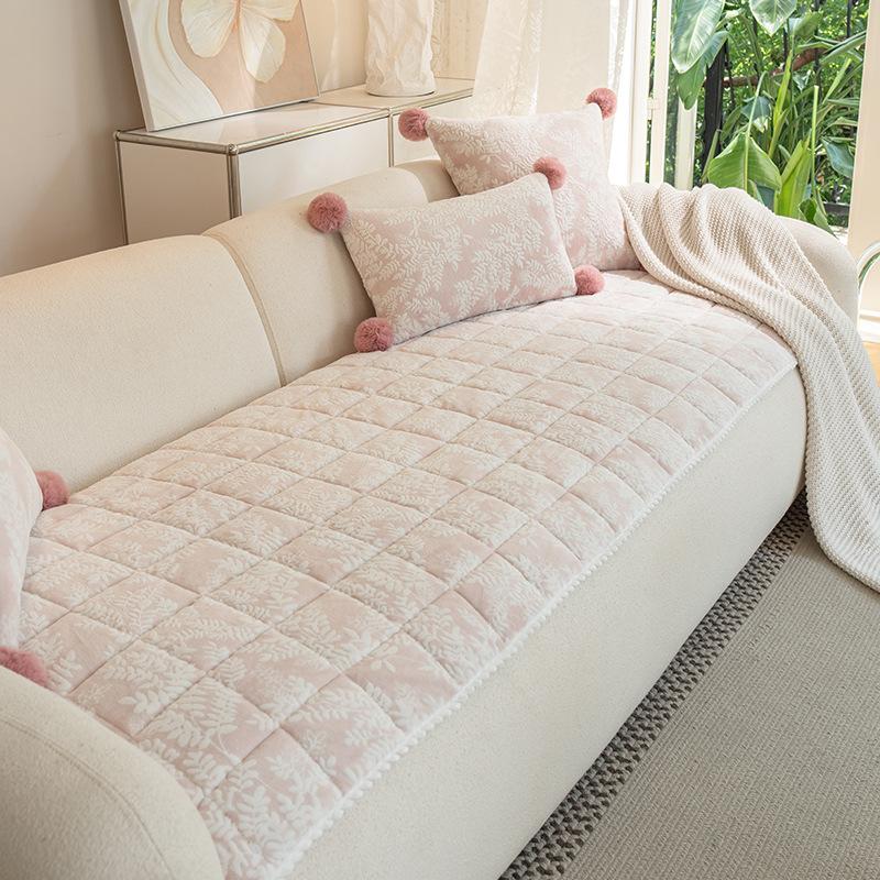 Thicken Plush Sofa Cushion Non-slip Simple Style Couch Towel Dust-proof Winter Warm L-shaped 1/2/3/4 Seater for Living Room