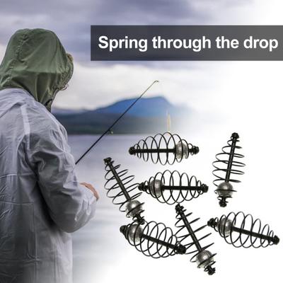 Carp Fishing Feeder with Sinker Spring Coil Inline Method Feeder Bait Thrower Carp Bait Holder Cage Basket Fishing Accessories