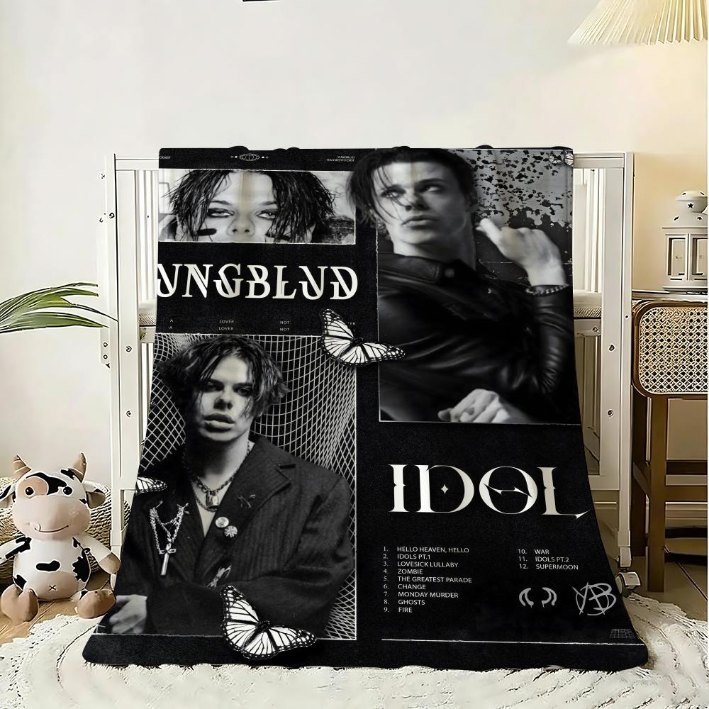 Singer Y-Yungblud Throw Soft Flannel Throw Blanket, Lightweight Breathable Summer Nap Blanket For Sofa Home Travel Cozy Decor