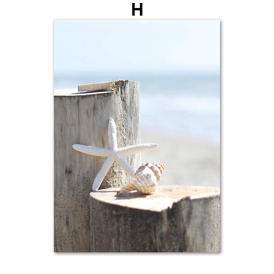 Blue Rose Ocean Beach Bike Starfish Lighthouse Posters And Prints Wall Art Canvas Painting For Living Room Decorative Pictures