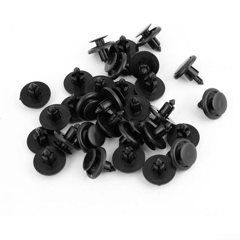 For Car Auto Fender Plastic Rivets Fasteners 30pcs 7mm Dia Hole Black Brand New