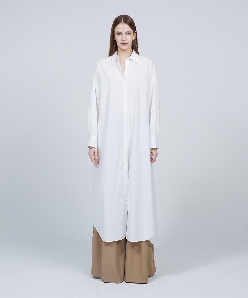Meuameu [Essential] Maxi Pin Tuck Shirt Dress