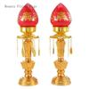 1 Pair Plastic Household Yuanbao Candlestick Simulated Candle Holder Buddha Hall Decor Temple Ornaments Pray for Auspiciousness