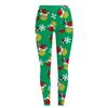 Damen Casual Mode Outdoor Weihnachten Bedruckt Slim Elastische Yogahose Cropped Hose