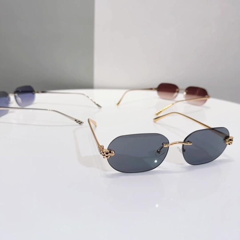 Zinc Zinc Alloy Rimless Oval Sunnies Costume Accessory Women Anti-UV Eyewear Anti Blue Light Glasses  Outdoor