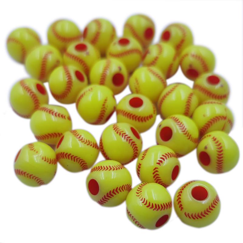 10Pcs 12mm Basketball Football Tennis Ball Creative Loose Beads DIY Jewelry Making Crafted Accessories