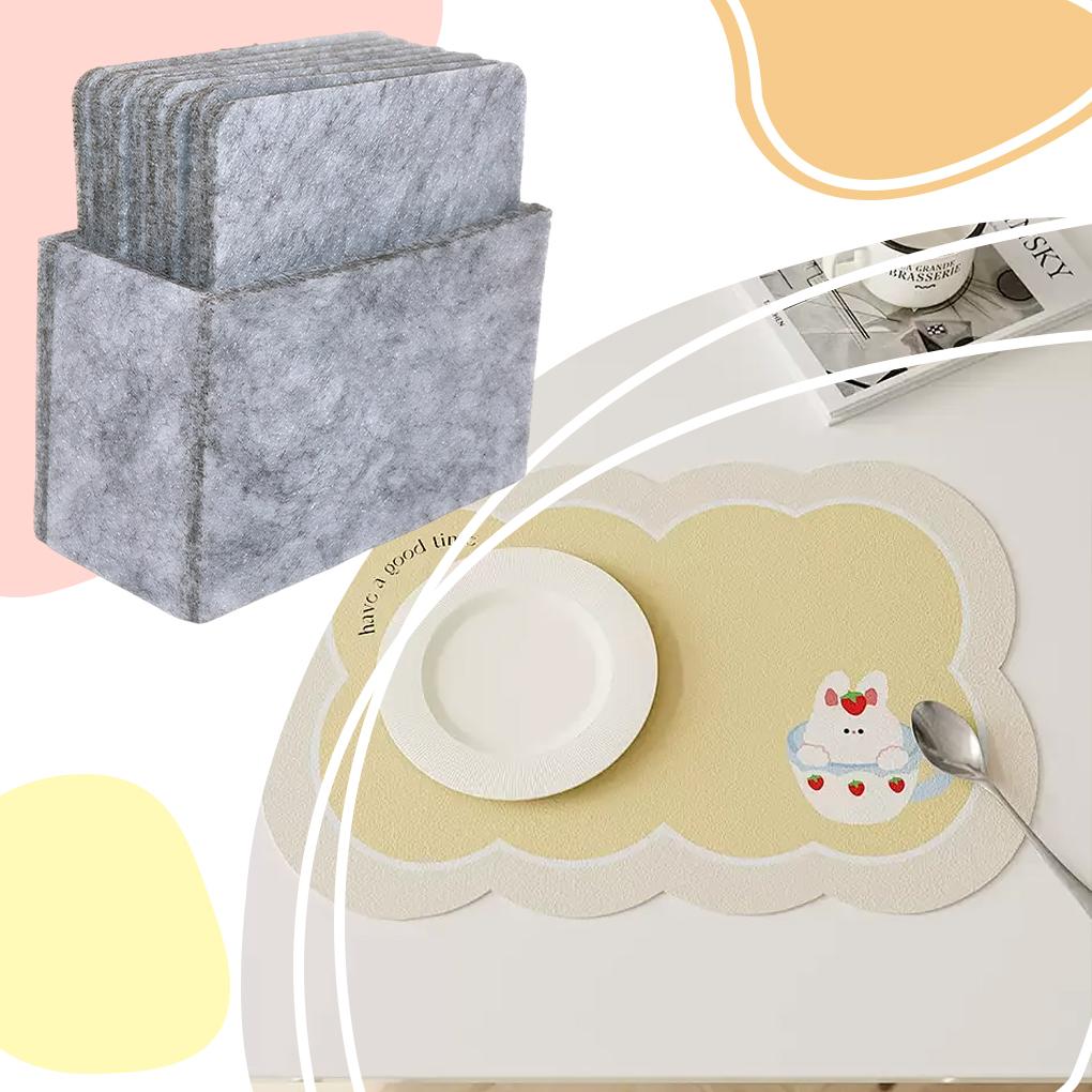 14pcs/set Super Practical Coasters Set For Kitchen Supplies Furniture Placemats