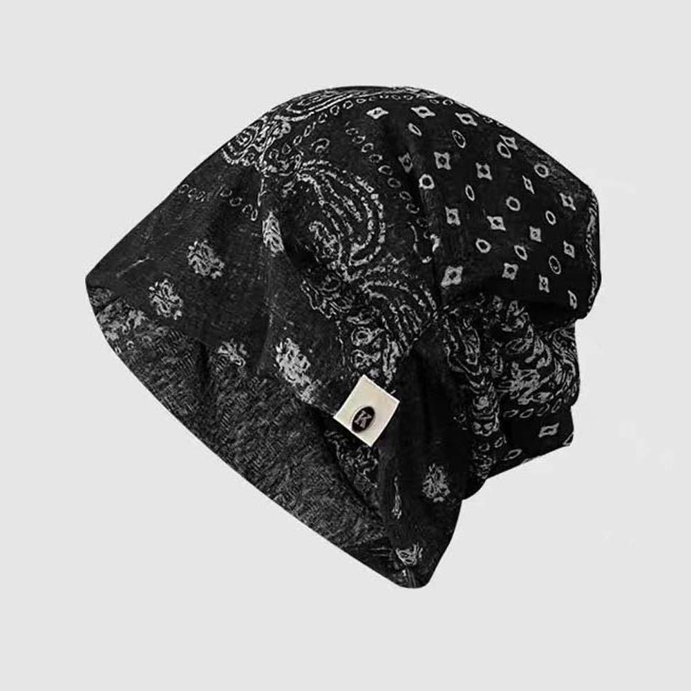 Vintage Paisley Beanie Versatile Style Retro Print Breathable Slouchy Hat Thin Fabric Breathable Face Framing Bonnet All Season