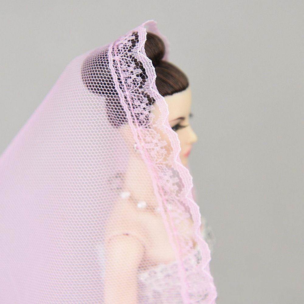Bridal Doll Lace Veil Headwear Doll Wedding Veil Dolls Accessories Doll Veil  1/6 BJD