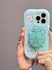 Cartoon Cute Luminous Turtle Kickstand Soft Silicone Case For iPhone 17 16 15 14 13 11 12 Pro Max Phone Cover With Holder