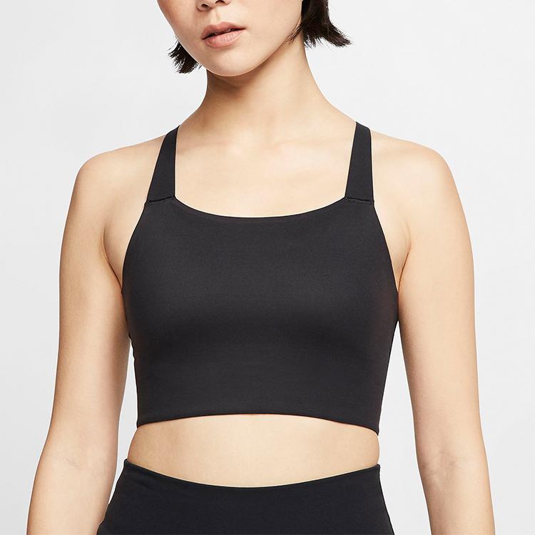 Nike Swoosh Luxe Solid Medium Support Sports Bra Tank Women Sports Bra Black CJ0545-010