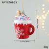 Red and White Sticky Powder Plastic Cartoon Pendant for Christmas Tree Decoration