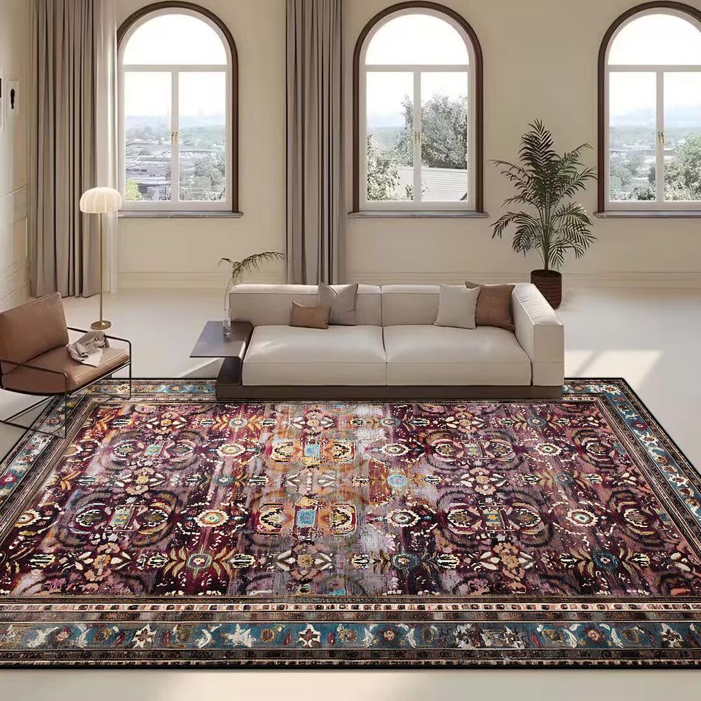 Persian Retro Carpet Living Room Boho Ethnic Home Decoration Plush Bedroom Rug Lounge Sofa Coffee Tables Non-slip Floor Mat Soft