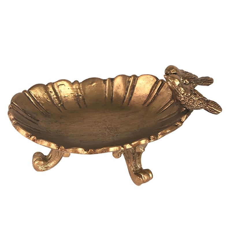 Jewelry Tray Decorative Zinc Alloy Accessory Dish for Vanity Display and Bedside Catchall, Vintage Style Storage Dish for Small Jewelry