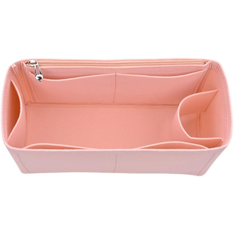 Multifunctional Bag in Bag Felt Organizers with Metal Zippered Easy Storage Purse Insert Organiser Handbag Inner Pocket
