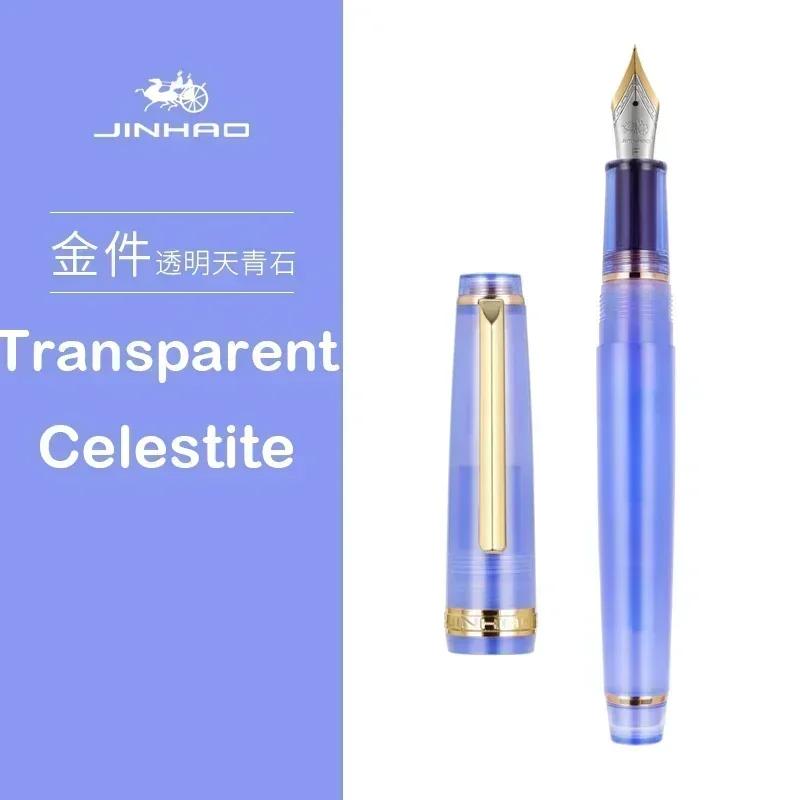 Jinhao 82 Fountain Pen Gold Trim Acrylic Barrel Fine Nib for Writing Calligraphy Signature School Office Supplies Stationery