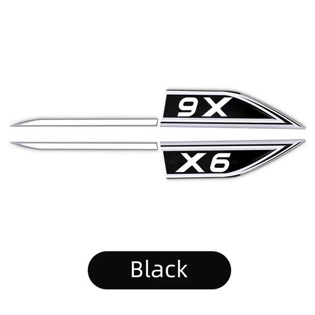 2 teile/satz Für BMW X6 auto Kotflügel Metall Aufkleber Außen Dekorative Abziehbilder Änderung Auto Emblem Zubehör